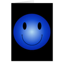 Smiley bleu carte de vœux