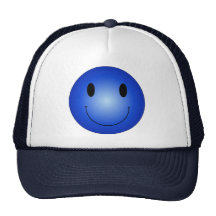 Smiley bleu casquettes de camionneur