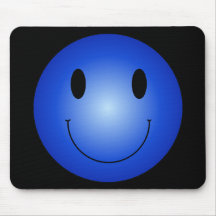 Smiley bleu tapis de souris