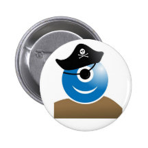 Smiley borgne de pirate badge avec épingle