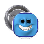 smiley carré de bleu badges avec agrafe