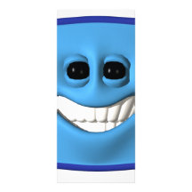 smiley carré de bleu carte double customisable