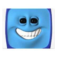 smiley carré de bleu faire-parts