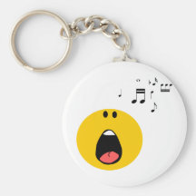 Smiley chantant son peu de coeur porte-clef