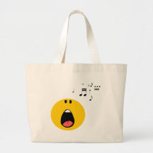 Smiley chantant son peu de coeur sacs