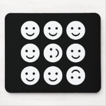 Smiley croulants - noirs et blancs tapis de souris