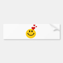 Smiley dans l'amour adhésif pour voiture