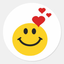 Smiley dans l'amour autocollants