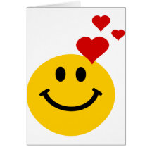 Smiley dans l'amour carte de vœux