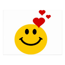 Smiley dans l'amour cartes postales