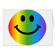Smiley d'arc-en-ciel carte de vœux