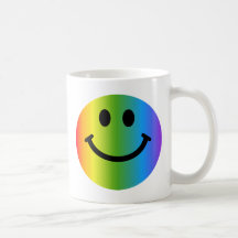 Smiley d'arc-en-ciel mug