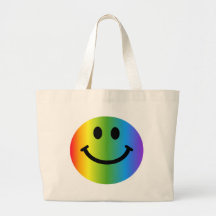 Smiley d'arc-en-ciel sacs en toile