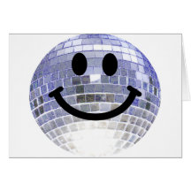Smiley de boule de disco carte de vœux