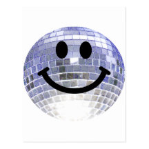Smiley de boule de disco carte postale