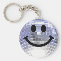 Smiley de boule de disco porte-clés