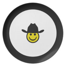 Smiley de cowboy assiettes pour soirée