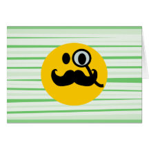 Smiley de monocle de moustache carte de vœux