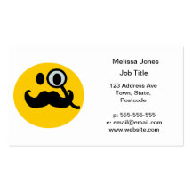 Smiley de monocle de moustache cartes de visite professionnelles