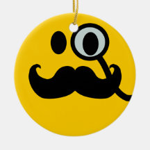 Smiley de monocle de moustache ornement de noël