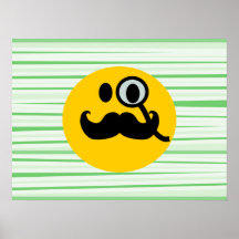 Smiley de monocle de moustache poster