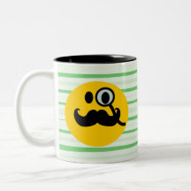 Smiley de monocle de moustache tasse à café