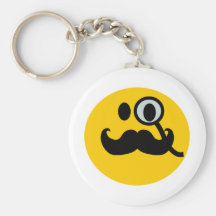 Smiley de monocle et de moustache (backgrnd person porte-clef