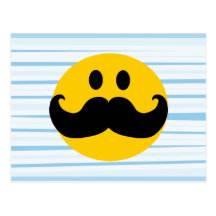 Smiley de moustache cartes postales
