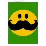 Smiley de moustache (couleur personnalisable d'arr cartes de vœux