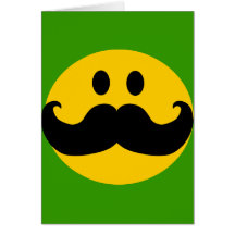 Smiley de moustache (couleur personnalisable d'arr cartes de vœux