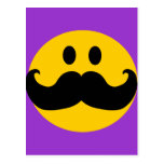 Smiley de moustache (couleur personnalisable d'arr cartes postales