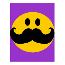 Smiley de moustache (couleur personnalisable d'arr cartes postales