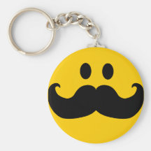 Smiley de moustache (couleur personnalisable d'arr porte-clés