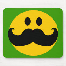 Smiley de moustache (couleur personnalisable d'arr tapis de souris