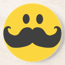 Smiley de moustache dessous de verre
