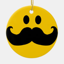 Smiley de moustache ornements de noël