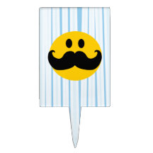 Smiley de moustache piques à gâteau