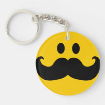 Smiley de moustache porte-clef