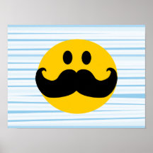 Smiley de moustache posters
