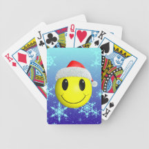 Smiley de Père Noël Cartes De Poker