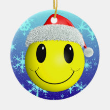 Smiley de Père Noël Ornement De Noël
