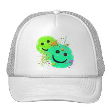 SMILEY D'ÉCLABOUSSURE DE GRUNGE ET DE PEINTURE CASQUETTES