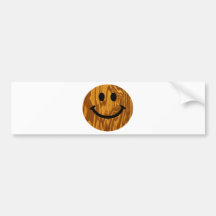 Smiley en bois adhésif pour voiture