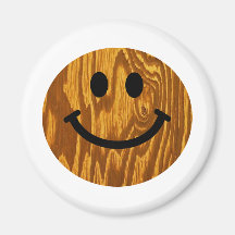 Smiley en bois aimant pour réfrigérateur