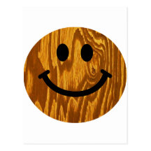 Smiley en bois carte postale