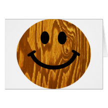 Smiley en bois cartes de vœux