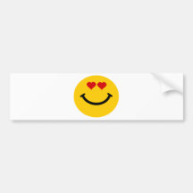 Smiley frappé par amour autocollant pour voiture