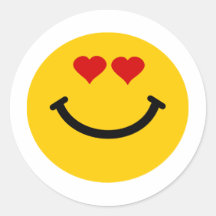 Smiley frappé par amour autocollants