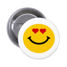 Smiley frappé par amour badges avec agrafe