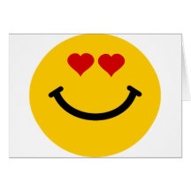 Smiley frappé par amour carte de vœux